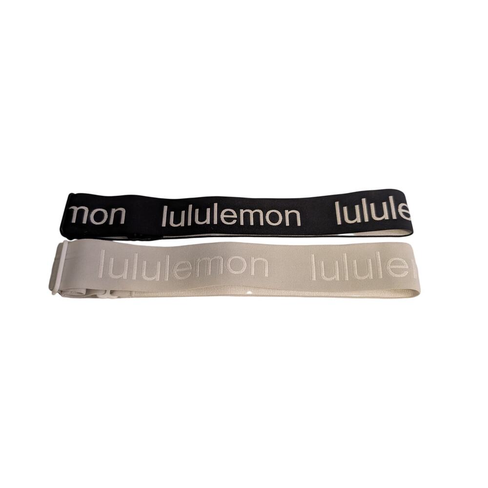 Lululemon Hold Your Own Headband 2 Pack Black White Wide Adjustable Non Slip